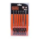 BLACK+DECKER BDHT22148 174mm 6-Piece Steel Needle File Set for Cutting & Smootheing Out Surfaces Ideal for Wood, Metal, Plastic for Home & DIY Use, ORANGE & BLACK