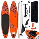 Outdoor Recreation-Inflatable Stand Up Paddleboard Set 320x76x15 cm Orange-Sporting Goods