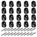 uxcell Rubber Feet,20 Set 0.79"x0.79" Cutting Board Feet Non Slip Pads with Stainless Steel Washer and Screws for Kitchen Appliances and Furniture Black