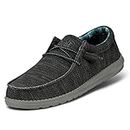 Hey Dude Men's Wally Sox Charcoal Size 10 | Men’s Shoes | Men's Lace Up Loafers | Comfortable & Light-Weight