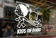 25 Centimeters Kids on Board Childrens Baby Girls Vinyl Stickers Funny Decals Bumper Car Auto Computer Laptop Wall Window Glass Skateboard Snowboard