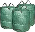 REQO 3 Pack 272L Reusable Yard Waste Bags, Heavy Duty Lawn Pool Garden Leaf Waste Bags, Garden Trash Bags With Handles