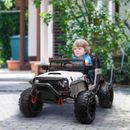 12V 2-Seater Kids Electric Ride On Police Car Camouflage Truck Toy with Remote