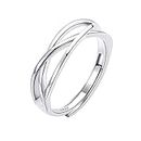 Sterling Silver Adjustable Ring S925 Silver Rings for Women Cubic Zirconia Twist Love Knot Dainty Ring Silver Minimalist Open Finger Rings Silver Thumb Sterling Silver Ring