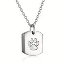 1pc Dog Claw Tag Stainless Steel Cremation Urn Necklace For Ashes Keepsake, Cremation Jewelry Stainless Steel Memorial Pendant Necklace