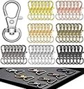 DIY Crafts 5X Swivel Snap D Hooks, Silvery, Keyrings & Keychains Round Swivel Snap Hooks Key Rings Metal for Lanyard, ID, Bags, Wallets, Luggage D (5X Swivel Snap D Hooks, Silvery)