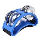 Musfunny Foot Tambourine Percussion Musical Instrument with Metal Jingle Bell for Guitar Drum Accessory Instruments (Blue)