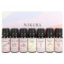 Nikura Winter Collection Essential Oils Gift Set - 7 x 10ml | Cinnamon, Clove Bud, Frankincense, Ginger, Lavender, Pine Needle, Orange | for Aromatherapy, Candle & Soap Making | Vegan & UK Made