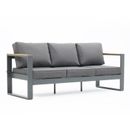 Aoodor Outdoor Furniture Patio Aluminum 3-Seat Sectional Sofa with Cushions