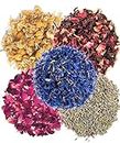 A D Food & Herbs Combo of Dried Lavender/Rose/Hibiscus/Blue Corn Flower/Chamomile Flower Petals Aromatic Edible for Homemade Lattes, Tea Blends, Bath Salts, Gifts, Crafts each pack (20 Gms)