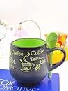MH VILLA Matte Finish Ceramic Coffee Mug with Spoon 350ml/Tea Mug/Milk Mug/Best Diwali Gift for Staff,Girls,Boys,Men,Women,Wife,Husband,Friend,Birthday,Anniversary - Pack of 1 pcs