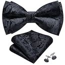 Barry.Wang Mens Pre Tied Christmas Bowties Woven Formal Snowflakes Reindeer Holiday Bow Tie