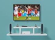 DAS Lewis Wall Mount TV Entertainment Unit/with Set Top Box Stand for Living Room Frosty White (Ideal for up to 32") Screen (Engineered Wood)