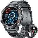 Military Smart Watch for Men 2023, Bluetooth Voice Call Compatible Android iOS Phone, Smartwatch with Heart Rate SpO2 Pressure Sleep Monitor, IP67 Waterproof Tactical Fitness Watch