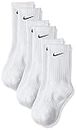 Nike Everyday Cushion Crew Training Socks, Unisex Nike Socks with Sweat-Wicking Technology and Impact Cushioning (3 Pair), White/Black, Large