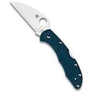 Spyderco Delica 4 Wharncliffe Lightweight Folding Pocket Knife with 2.87" K390 Premium Steel Blade and High-Strength Blue FRN Handle - Everyday Carry, PlainEdge - C11FWK390