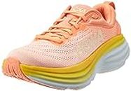 Hoka One Women's Bondi 8 Running Shoe, Shell Coral Peach Parfait, 8 US