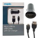 Maplin Micro USB Kabel mit 2,1 A USB Auto Ladegerät für Android Handys & Tablets