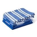 Encasa Homes Antibacteriano Kitchen Dish Towels X-Large 70 x 45 cm (5 pz Set di Waffle, Stripe & Checks) Cotton, Absorbent Teatowel per la pulizia e l'asciugatura rapida di Piatti - Azul