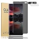OuYteu [1+2 Pack] Galaxy S10 Plus Privacy Screen Protector and Camera Lens Protector, 3D Full Coverage Tempered Glass, 9H Hardness, Anti-Spy, for Samsung Galaxy S10 Plus 6.4 Inch