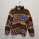 Patagonia Synchilla Snap T Brown Fleece Aztec Pullover Jacket Jumper Size Small