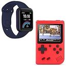 RAMBOT (Buy This Combo Pack GET Free Another SMARTWATCH Waterproof Smart Watch for All Age Group Heart Rate Sensor (Dark-Blue) with 400-in-1 Digital Game Console Port Video Game with Battery Handheld