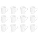 Argon Tableware 12x White Latte Coffee Cups (285ml) Set - Tea Coffee Latte Saucers Kitchen Set - Dishwasher and Microwave Safe