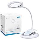 eSynic Magnifying Lamp, Daylight LED Magnifying Lamp Rechargeable Magnifying Illuminated Optical Glass Magnifier 5X 10X Lens with 3 Adjustable Light Settings for Reading Sewing Crafts Handcraft