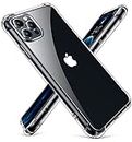 CANSHN Clear für iPhone 11 Pro Max Hülle [Militärischer Fallschutz] [Nicht Vergilbend] Transparent Stoßfeste Schutzhülle mit Weiche Silikon Bumper Case Durchsichtig , Klar