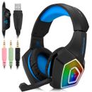 Gaming Headset Headphones with Mic 7 LED Light for Xbox One PS4 Nintendo Switch