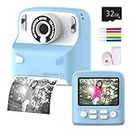 Kids Camera Instant Print, MEETRYE Instant Print Camera for Kids 4-14 Year Old, Christmas Birthday Gifts Digital Camera Toy for 5 6 7 8 9 10 Year Old Girls Boys Toddlers (Blue)