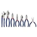 7-Piece Workpro Pliers Set with Groove Joint, Long Nose, Slip Joint, Linesman, and Diagonal Pliers for DIY & Home Use