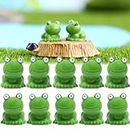 Cemssitu Mini Frogs 200 Pack, Mini Resin Frogs Figurines, Miniature Frogs, Small Frogs Bulk, for Garden Home Decor (100 Pack)