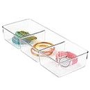 InterDesign Linus Non-Slip Multipurpose Plastic Drawer Organizer for Clips, Stables, Cutlery, Gadgets, Office Supplies, Cosmetics - Clear
