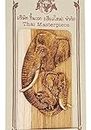 WitnyStore 7" Long Carved Wooden Bookmark Elephants Holding Trunks Handmade Unique Craft Accessory Collectibles Gift Souvenir