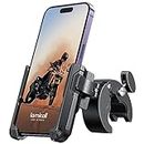 Lamicall Motorcycle Phone Mount Holder - [Camera Friendly] [1s Lock] Bike Phone Holder Handlebar Clamp, Bicycle Scooter Phone Clip, for iPhone 14 15 Pro Max, 13 12, 2.4~3.54" Wide Phones, Black
