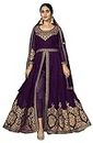 Divine International Trading Co Women's Faux Georgette Embroidery Salwar Suit (Paakhi=Purple)