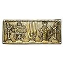 Bhimonee Decor by Modern Gift Centre Pure Brass shanku Chakra Hanging with Garuda and Hanuman Wallplate 10 X 4 inches, 1.10 kg Weight