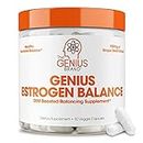 Genius Estrogen Balance – DIM Supplement w/Grape Seed Extract, Dual Estrogen Blocker for Men & Hormone Balance for Women – Aromatase Inhibitor – Cortisol Manager & Thyroid Support, 30 Veggie Pills