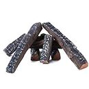 Natural Glo Large Gas Fireplace Logs Set of Ceramic Wood Logs. Use in Indoor, Gas Inserts, Vented, Electric, or Outdoor Fireplaces & Fire Pits. Realistic Clean Burning Accessories 8PCS