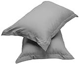 Amazon Brand - Solimo Microfiber Solid Pillow Cover (Set of 2, Grey, 17" X 27")