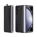 TechTrendz Ultra Slim Premium Case for Samsung Galaxy Z Fold 3 with Built in Compact S Pen Holder and Storage Slot (Black)