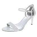 MICHAEL Michael Kors Womens Simone Glitter Dress Sandals White 10 Medium (B,M)