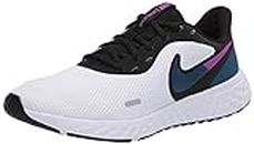 Nike Women's Revolution 5 Running Shoe, White/Valerian Blue-Black-Vivid Purple, 6 Regular US