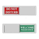2 Pack Privacy Sign Holder, Office Door Slide Sign - Welcome Please Knock Sign/Do Not Disturb for Home Office Meeting Restroom Hotel Hospital Room