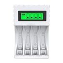 LRSA TECHNOLOGY PVT. LTD (ECR 11 MC) Ultra Fast Charger for Rechargeable Batteries AA & AAA Ni-mh, with LCD Display, Smart Charge Control System - (White)