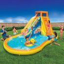 Banzai Duck Blast Water Park Inflatable Slide w/ Pool Float & Water Cannon in Blue/Yellow | 96 H x 114 W x 173 D in | Wayfair BAN-40531