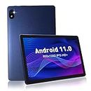 Android 11 Tablet 10 Inch, AX WiFi 6 Tablet+2.4&5GWifi,3GB RAM 32GB ROM Storage,IPS HD 1332x800 Screen,Quad Core Processor, 5MP+8MP Camera,Bluetooth 5.0,6000 mA, Leather Fine Grain(Blue)