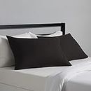 Amazon Basics Light-Weight Microfiber Pillowcases - 2-Pack, Standard, Black