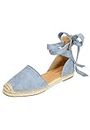 Comfortview Women's Wide Width The Shayla Flat Espadrille Shoes - 8 M, Chambray Blue
